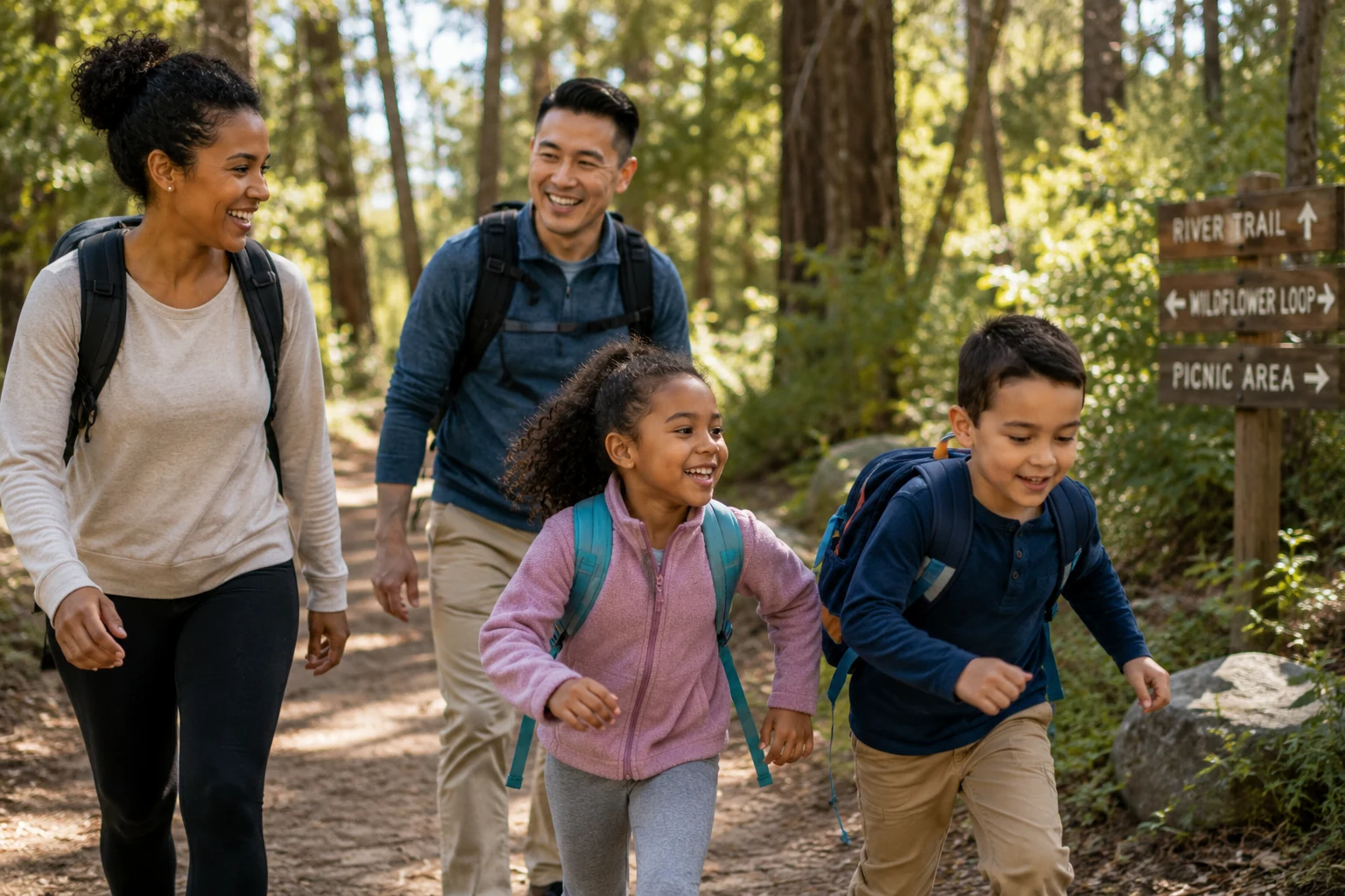 Multiracial family enjoying time together outdoors